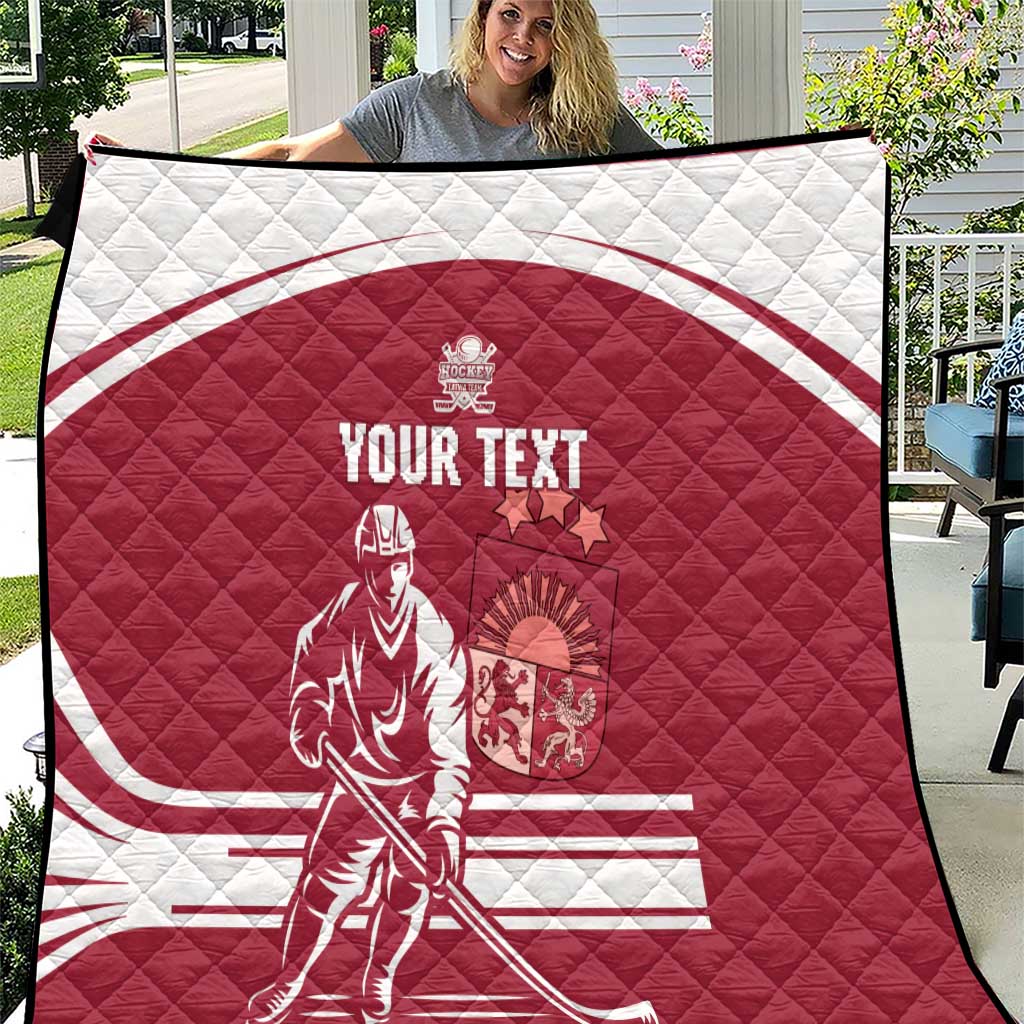 Custom Latvia Hockey Quilt Latvija Latvija