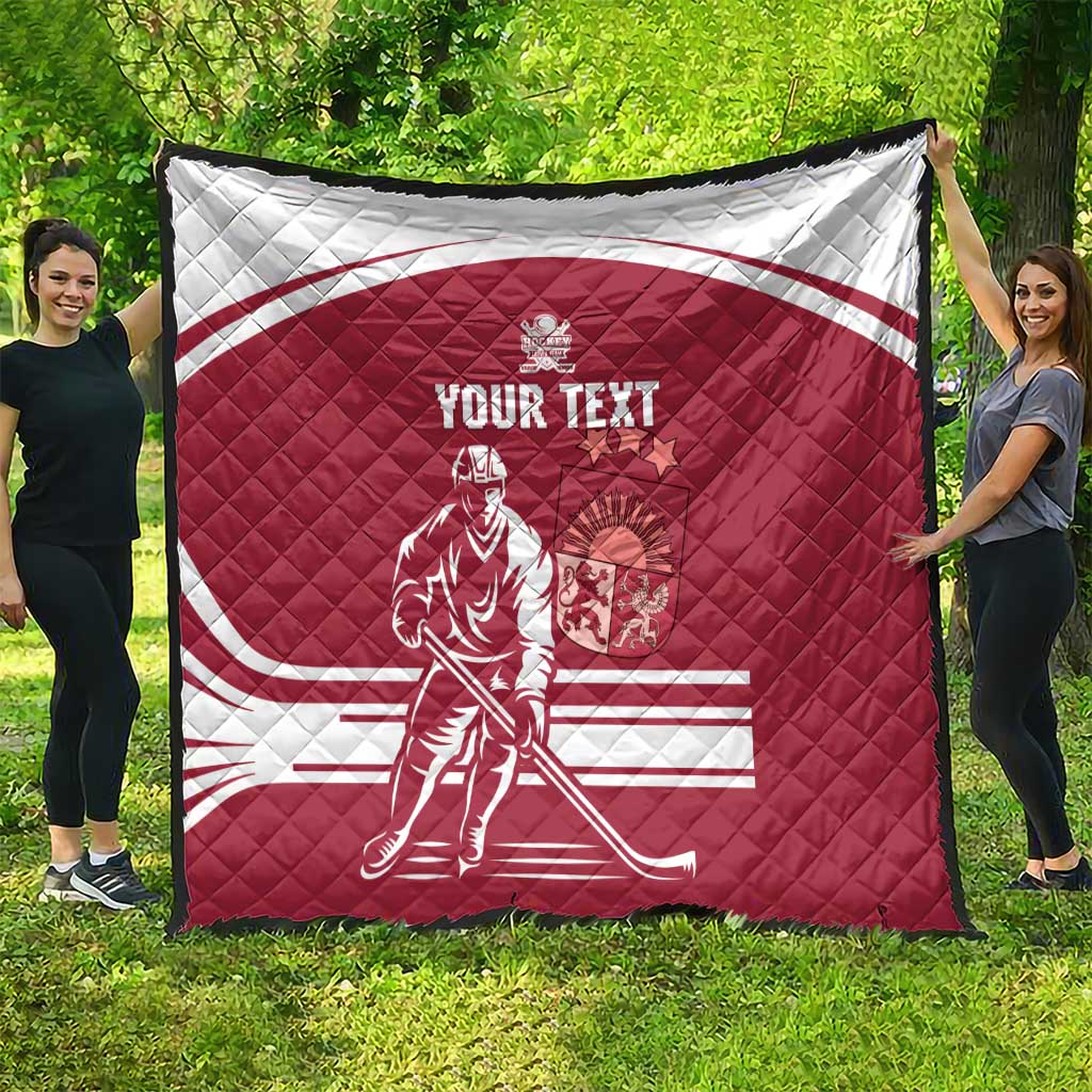 Custom Latvia Hockey Quilt Latvija Latvija