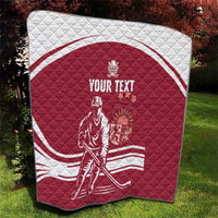 Custom Latvia Hockey Quilt Latvija Latvija
