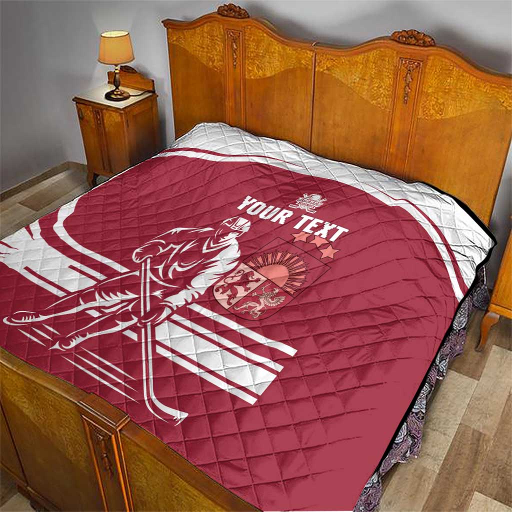 Custom Latvia Hockey Quilt Latvija Latvija
