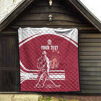 Custom Latvia Hockey Quilt Latvija Latvija