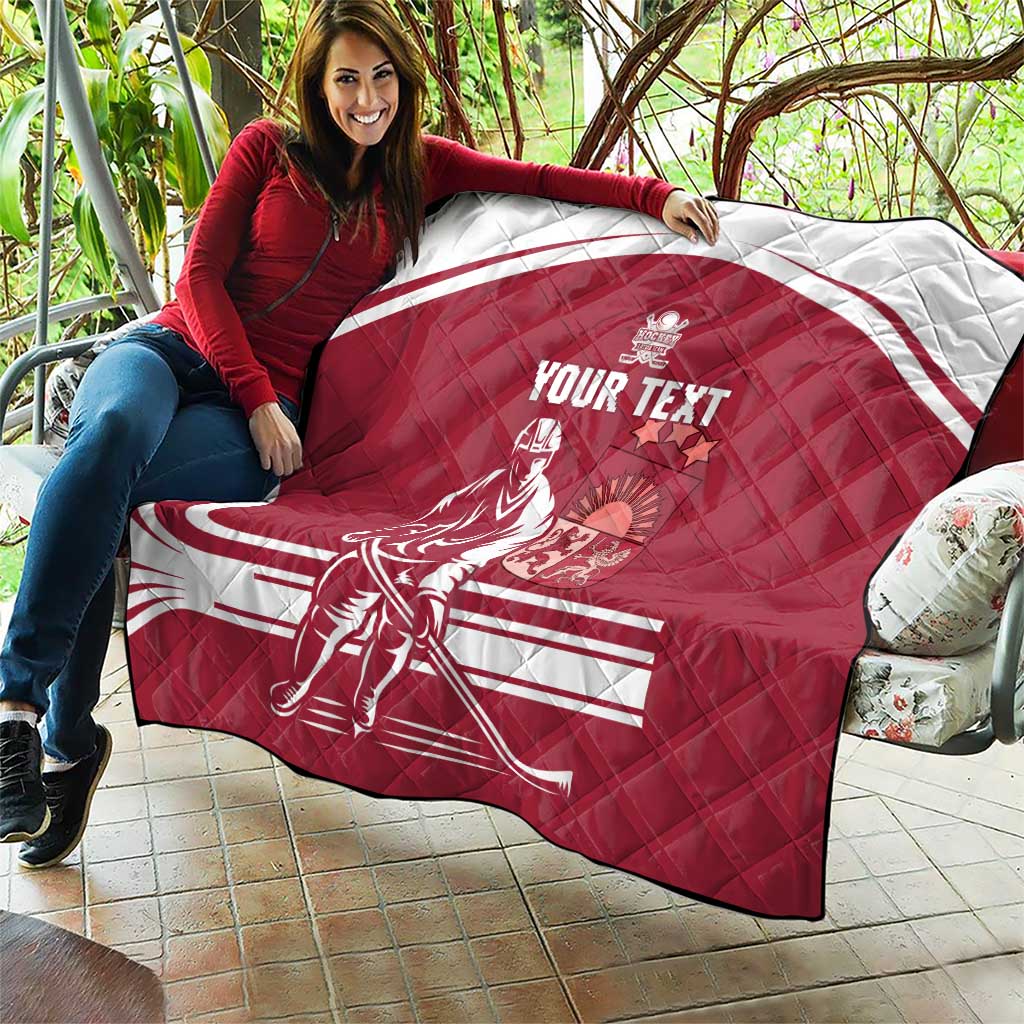 Custom Latvia Hockey Quilt Latvija Latvija