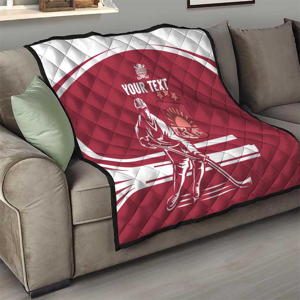 Custom Latvia Hockey Quilt Latvija Latvija
