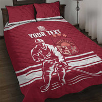 Custom Latvia Hockey Quilt Bed Set Latvija Latvija