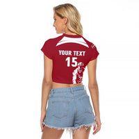 Custom Latvia Hockey Raglan Cropped T Shirt Latvija Latvija