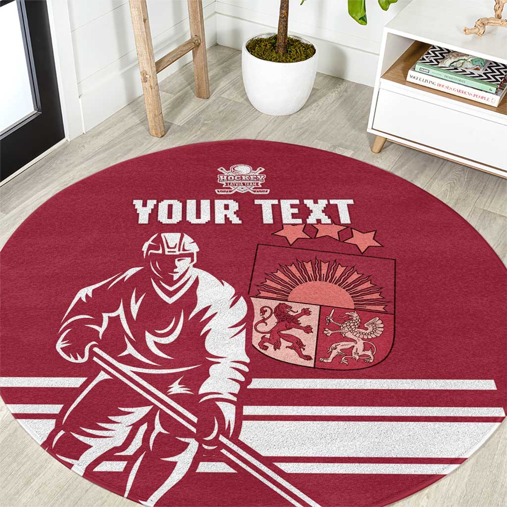Custom Latvia Hockey Round Carpet Latvija Latvija