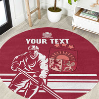 Custom Latvia Hockey Round Carpet Latvija Latvija