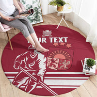 Custom Latvia Hockey Round Carpet Latvija Latvija