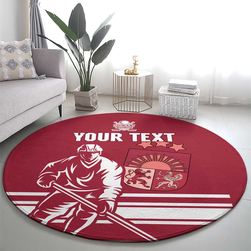 Custom Latvia Hockey Round Carpet Latvija Latvija