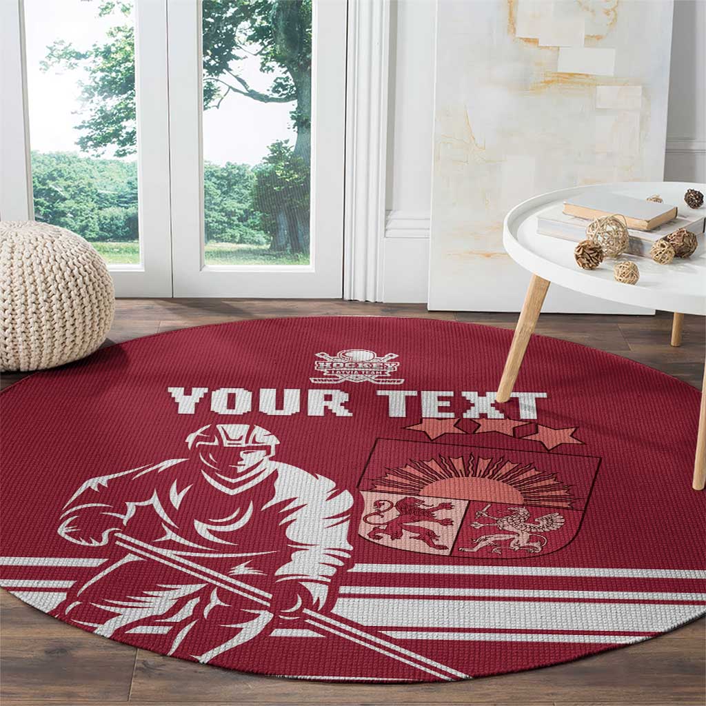 Custom Latvia Hockey Round Carpet Latvija Latvija