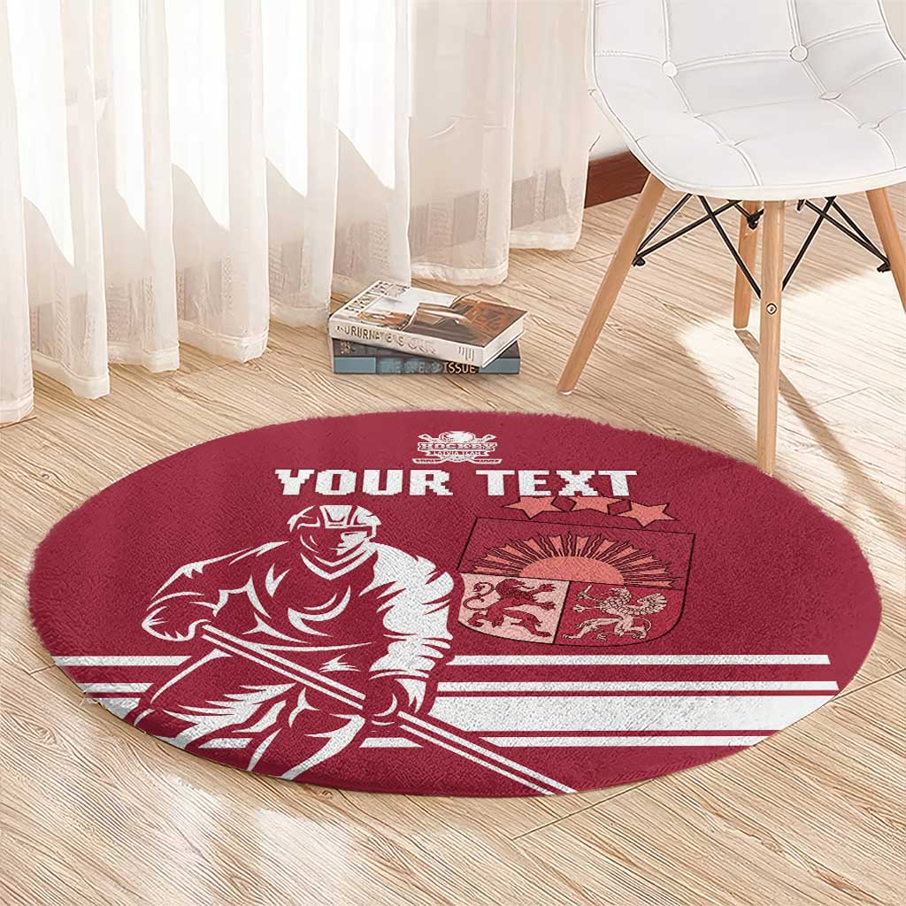 Custom Latvia Hockey Round Carpet Latvija Latvija
