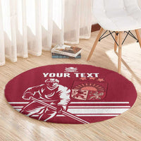 Custom Latvia Hockey Round Carpet Latvija Latvija