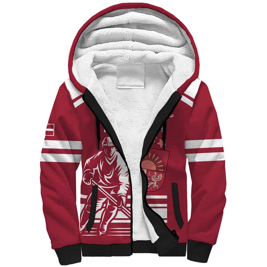 Custom Latvia Hockey Sherpa Hoodie Latvija Latvija