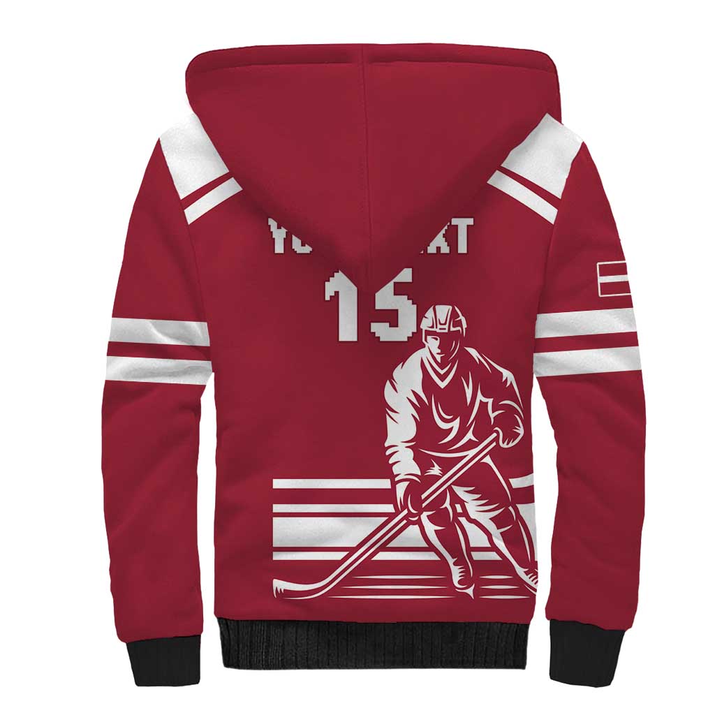 Custom Latvia Hockey Sherpa Hoodie Latvija Latvija