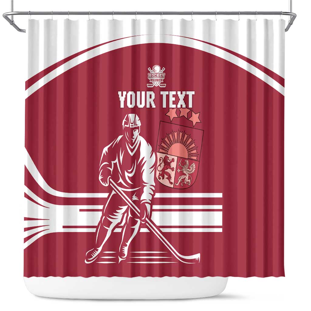 Custom Latvia Hockey Shower Curtain Latvija Latvija