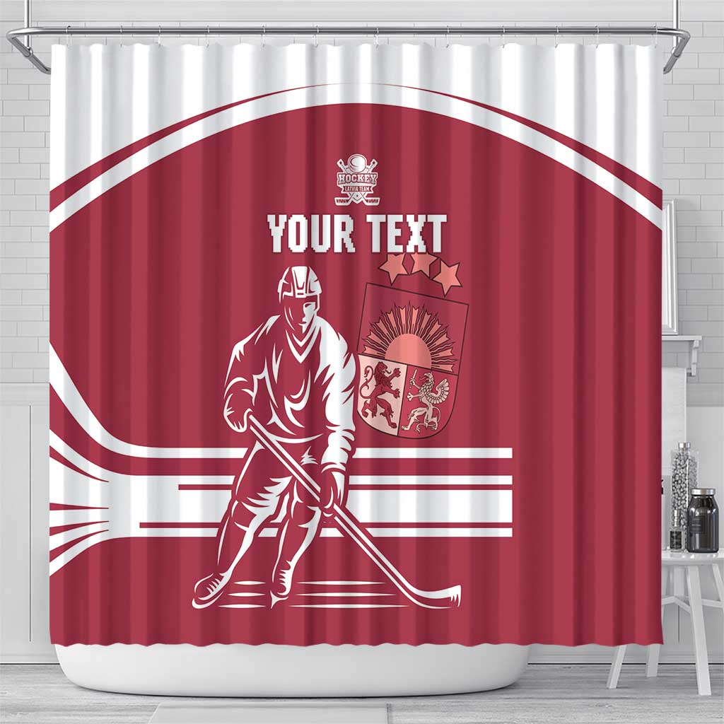 Custom Latvia Hockey Shower Curtain Latvija Latvija
