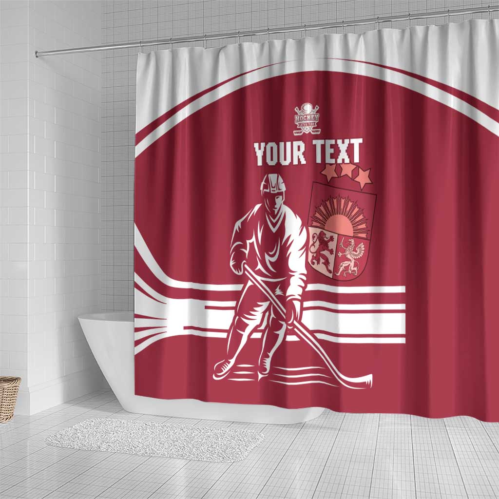 Custom Latvia Hockey Shower Curtain Latvija Latvija