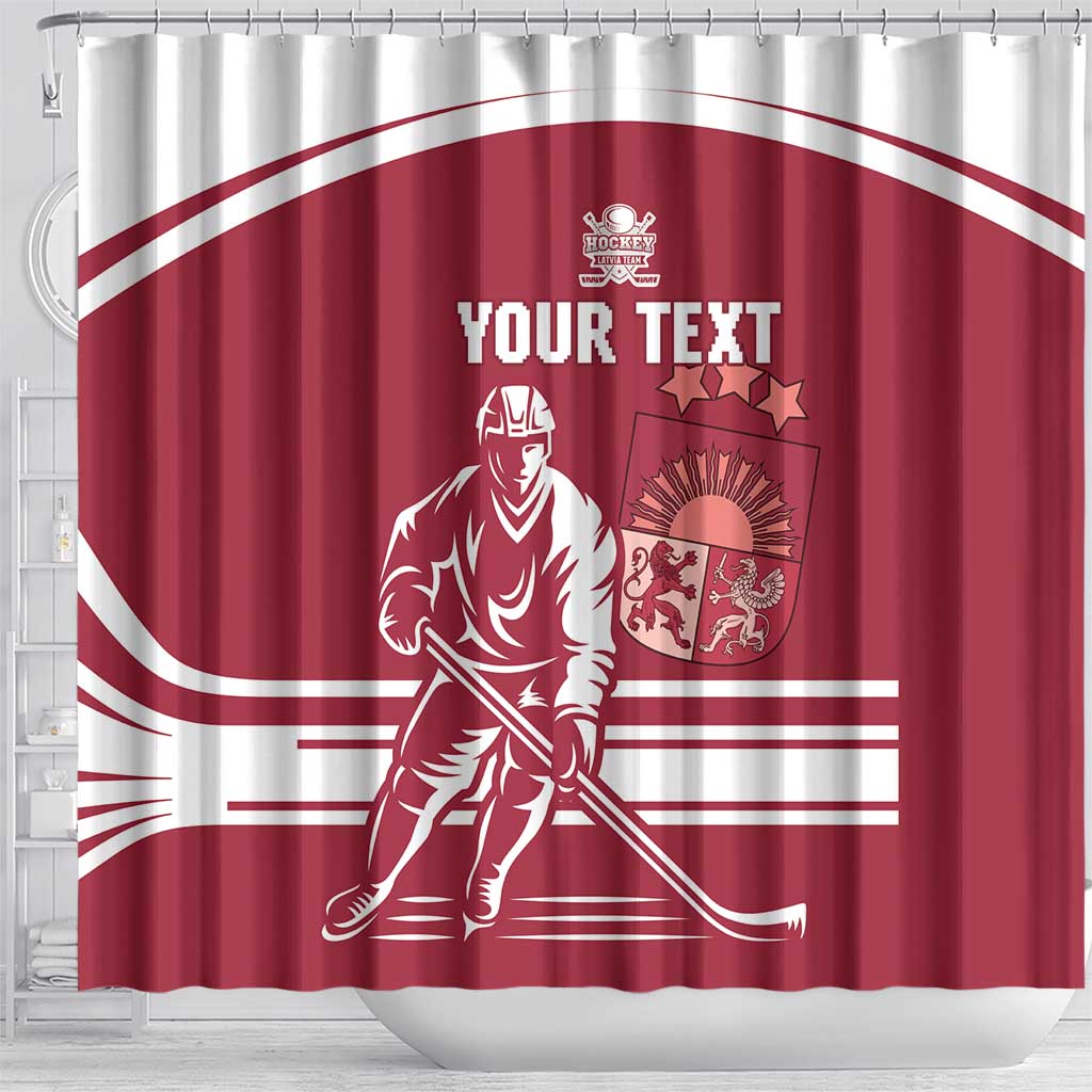 Custom Latvia Hockey Shower Curtain Latvija Latvija