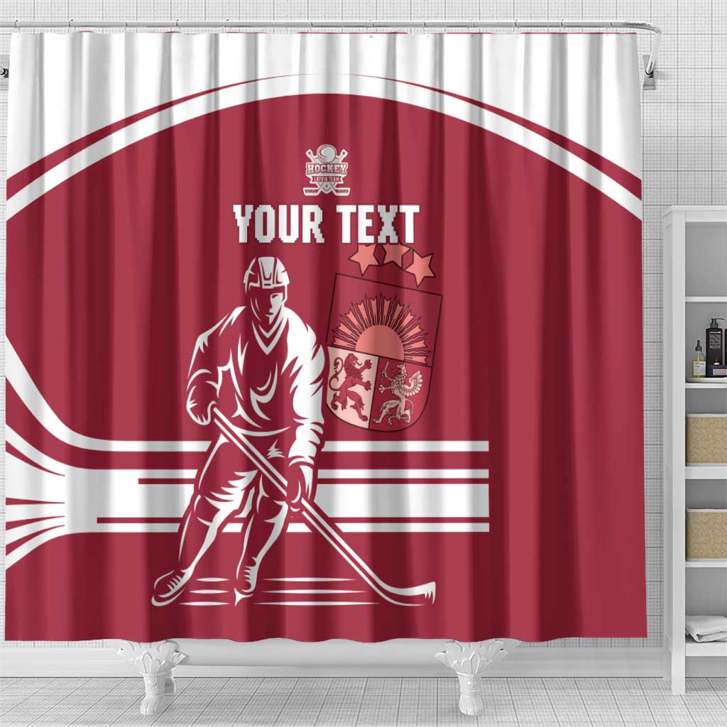 Custom Latvia Hockey Shower Curtain Latvija Latvija