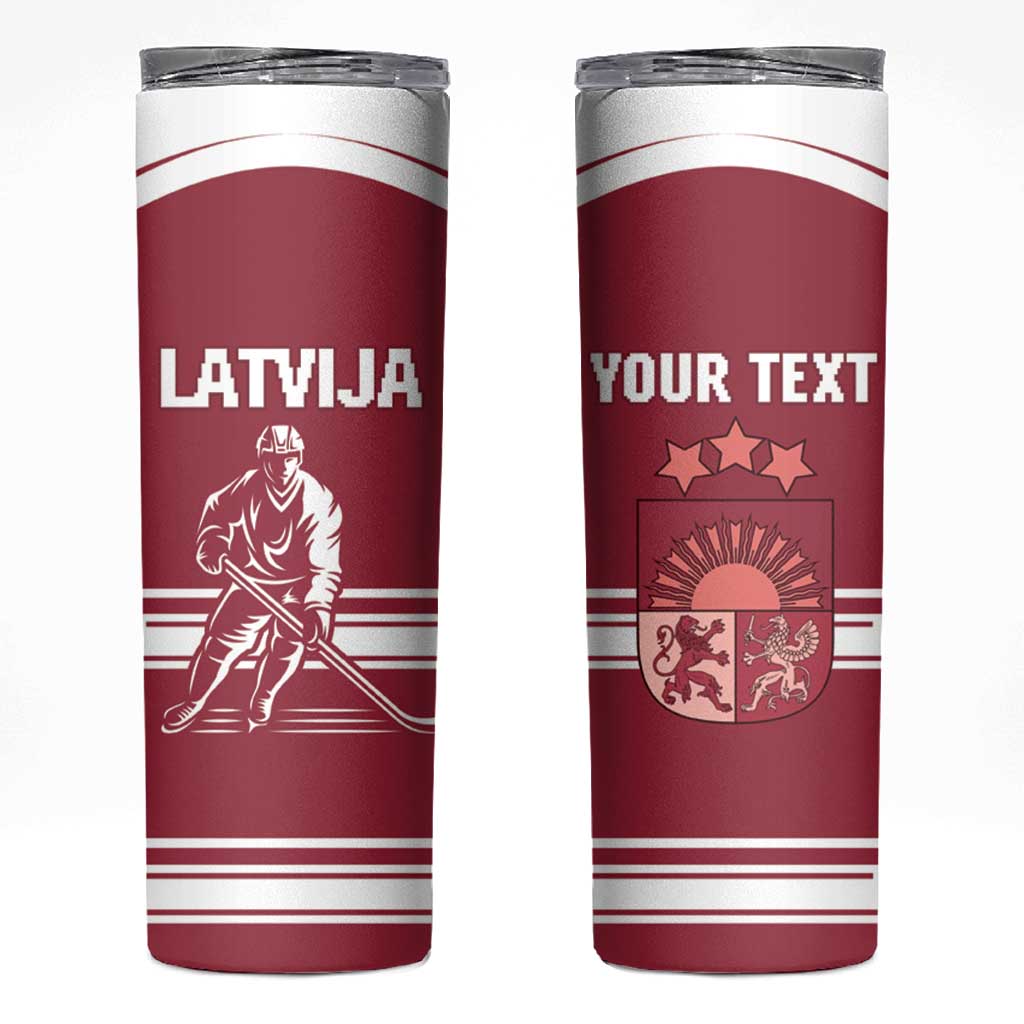 Custom Latvia Hockey Skinny Tumbler Latvija Latvija