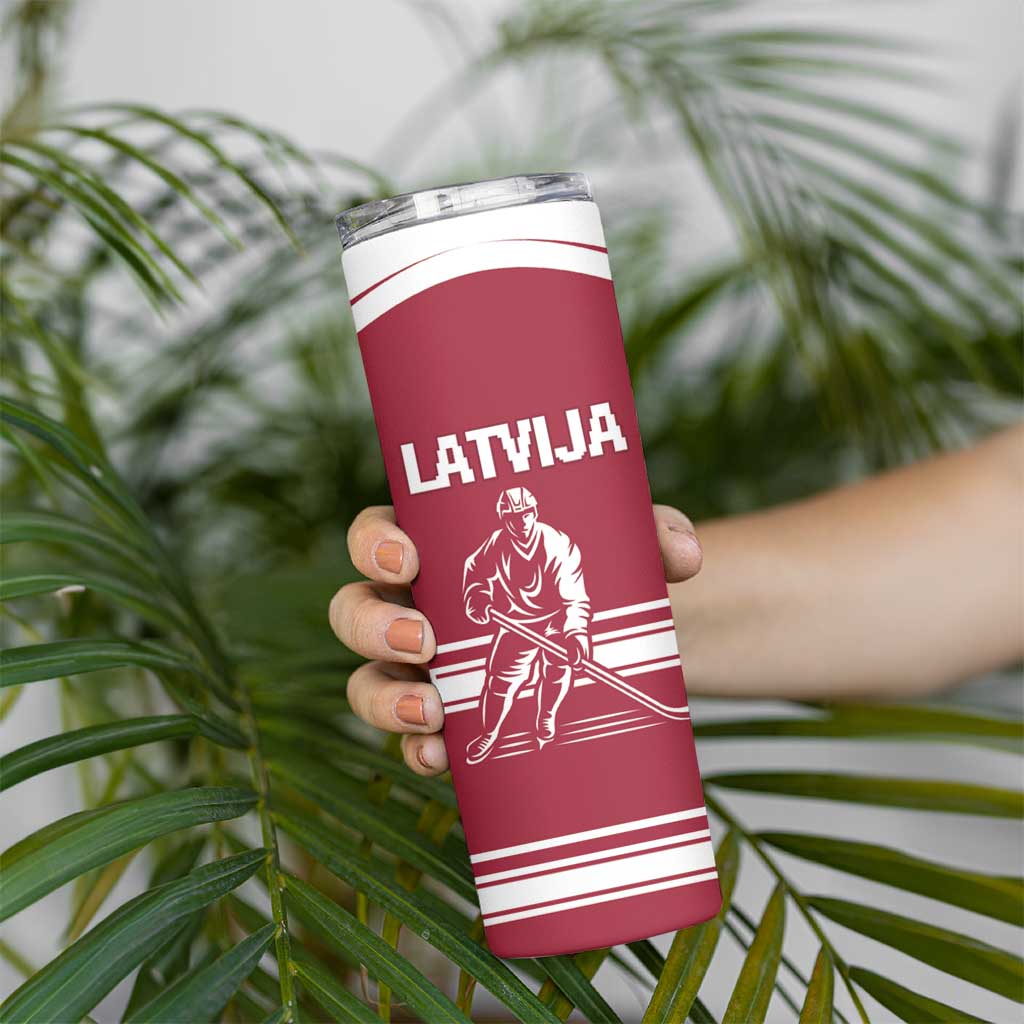 Custom Latvia Hockey Skinny Tumbler Latvija Latvija