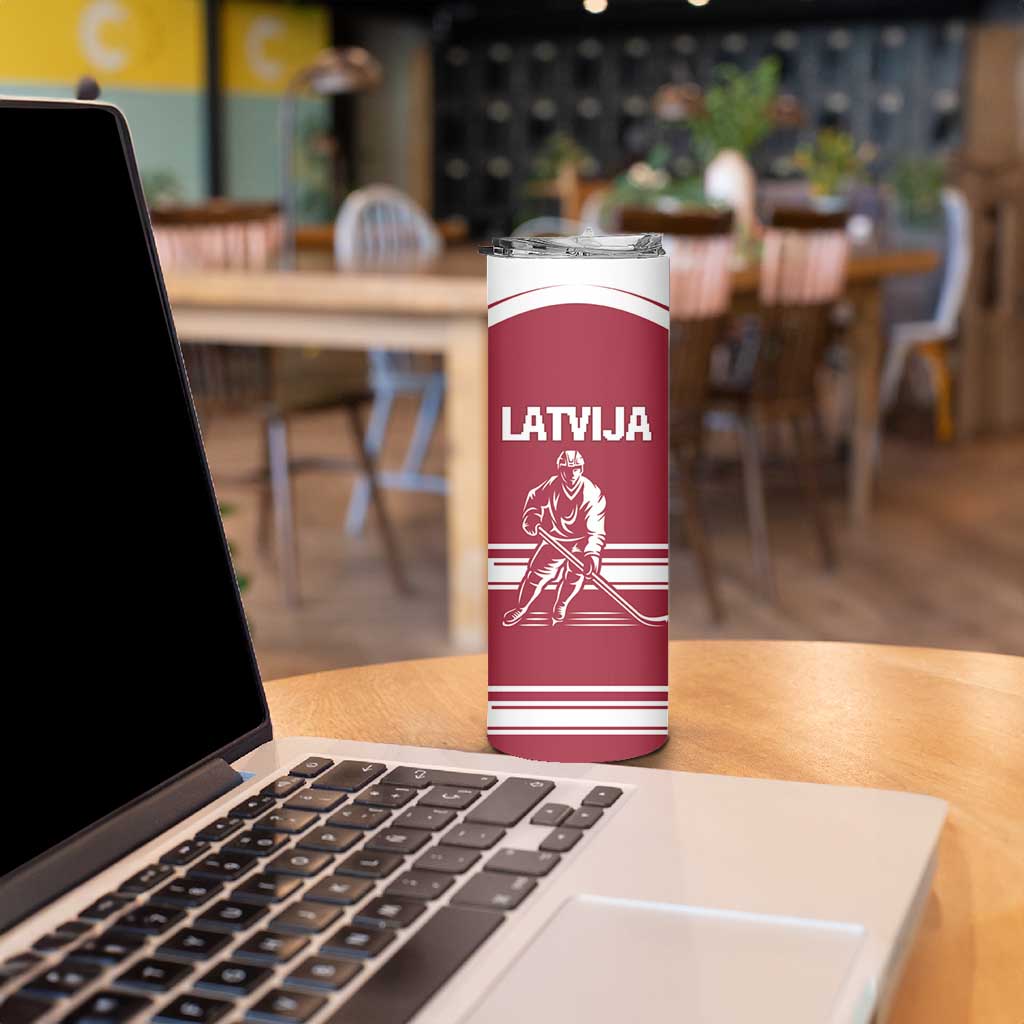 Custom Latvia Hockey Skinny Tumbler Latvija Latvija