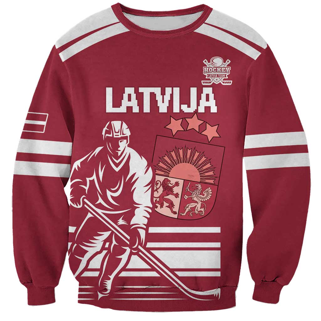 Custom Latvia Hockey Sweatshirt Latvija Latvija