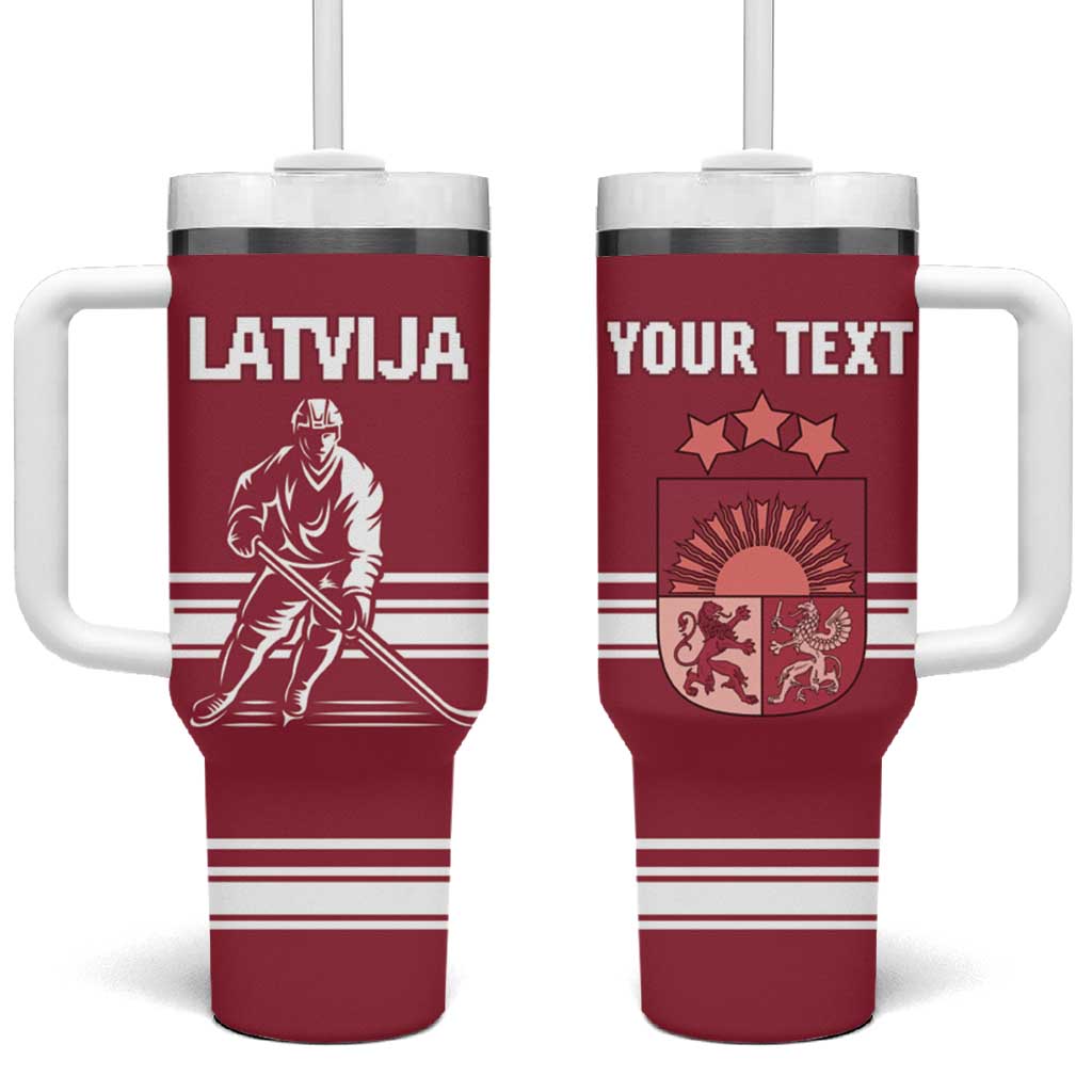Custom Latvia Hockey Tumbler With Handle Latvija Latvija