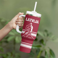 Custom Latvia Hockey Tumbler With Handle Latvija Latvija