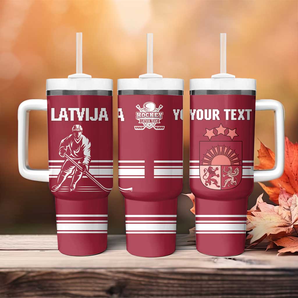Custom Latvia Hockey Tumbler With Handle Latvija Latvija