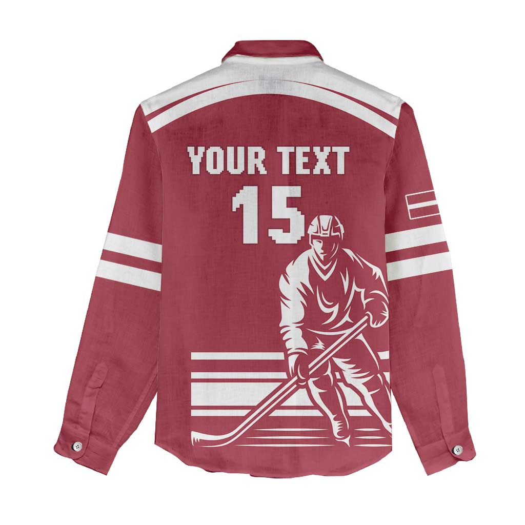 Custom Latvia Hockey Women Casual Shirt Latvija Latvija