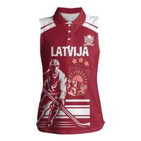 Custom Latvia Hockey Women Sleeveless Polo Shirt Latvija Latvija