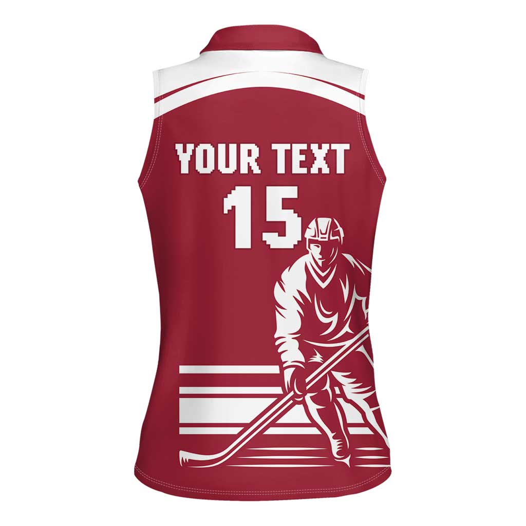 Custom Latvia Hockey Women Sleeveless Polo Shirt Latvija Latvija