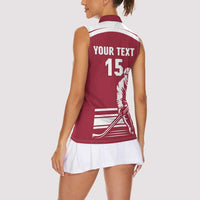 Custom Latvia Hockey Women Sleeveless Polo Shirt Latvija Latvija