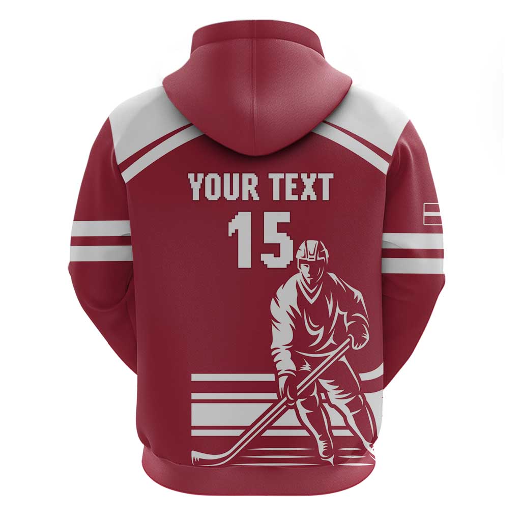 Custom Latvia Hockey Zip Hoodie Latvija Latvija