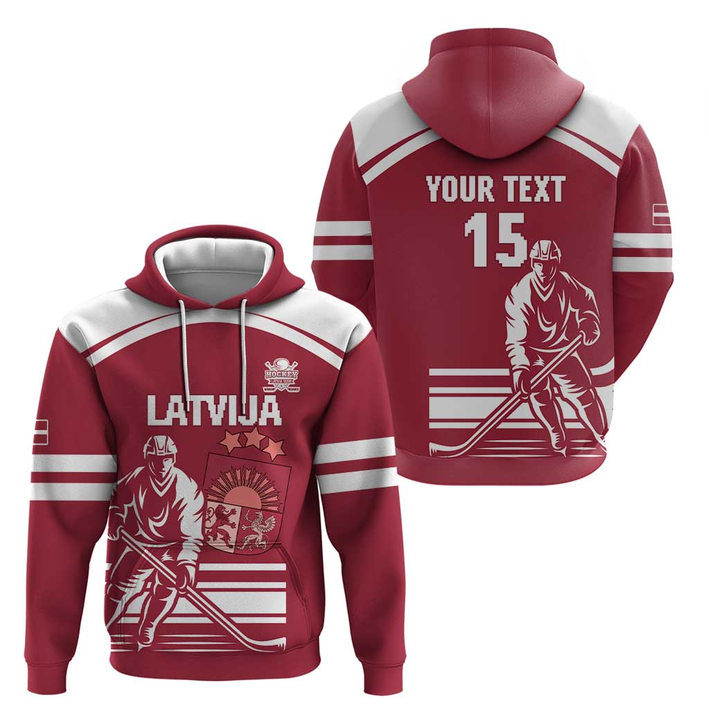 Custom Latvia Hockey Zip Hoodie Latvija Latvija