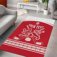 Custom Denmark Hockey Area Rug Come On Danish Lions