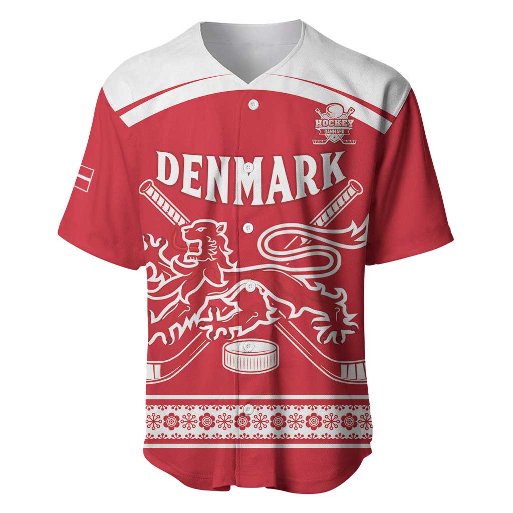 Custom Denmark Hockey Baseball Jersey Come On Danish Lions
