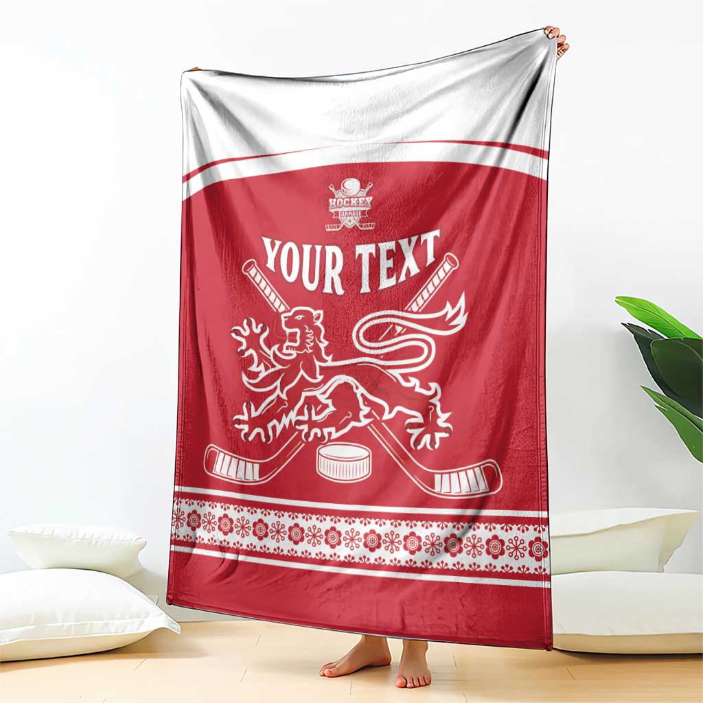 Custom Denmark Hockey Blanket Come On Danish Lions