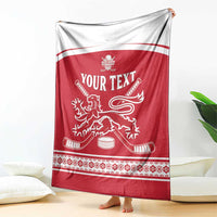 Custom Denmark Hockey Blanket Come On Danish Lions