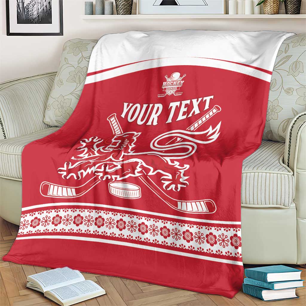 Custom Denmark Hockey Blanket Come On Danish Lions