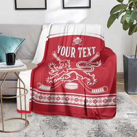 Custom Denmark Hockey Blanket Come On Danish Lions