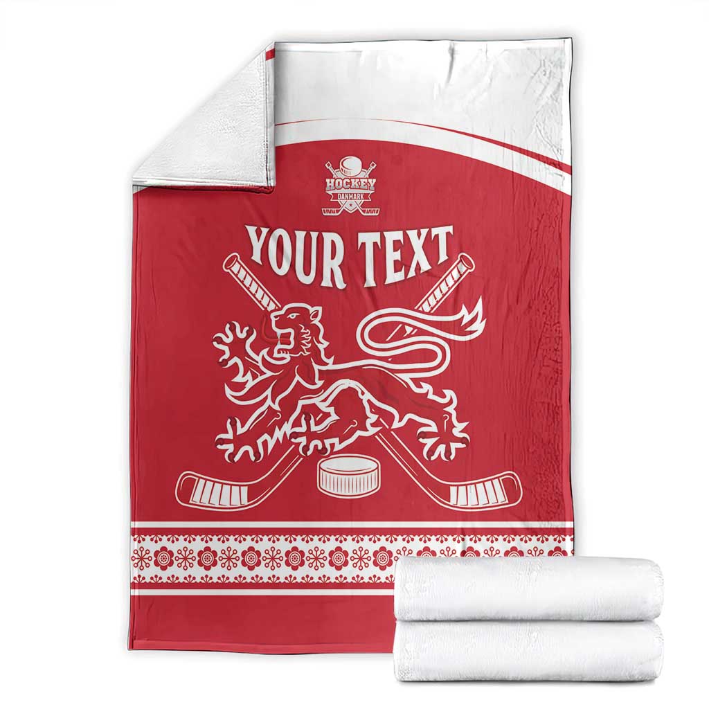 Custom Denmark Hockey Blanket Come On Danish Lions