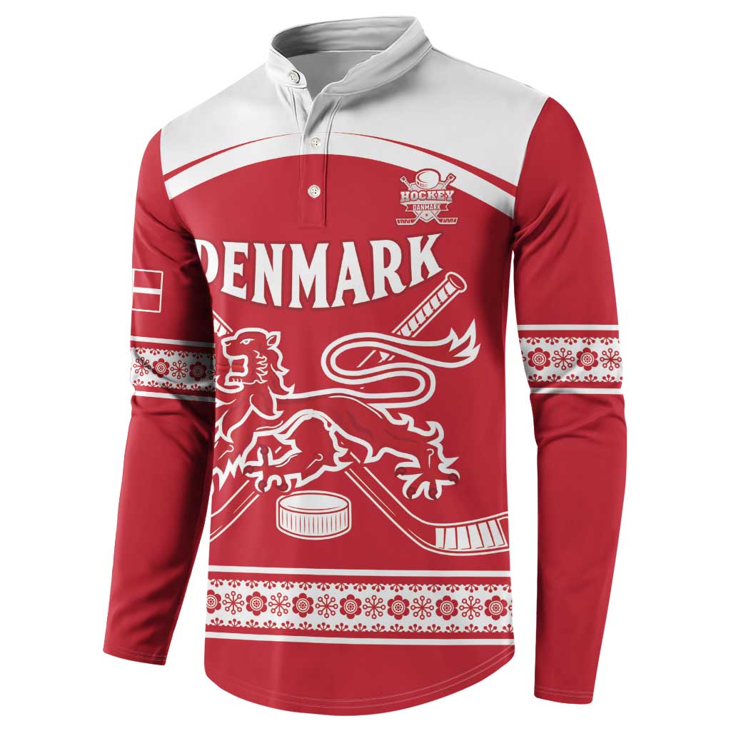 Custom Denmark Hockey Button Sweatshirt Come On Danish Lions
