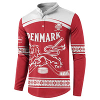 Custom Denmark Hockey Button Sweatshirt Come On Danish Lions