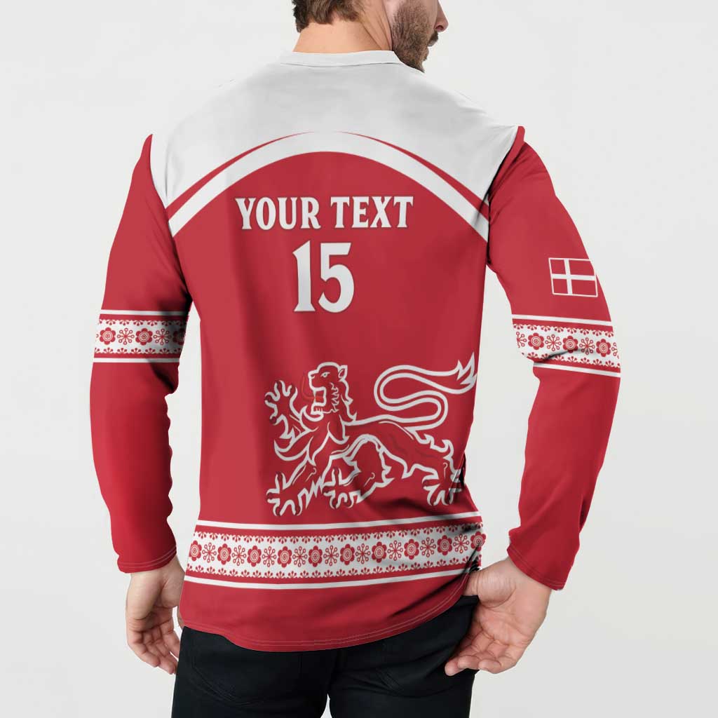 Custom Denmark Hockey Button Sweatshirt Come On Danish Lions