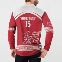 Custom Denmark Hockey Button Sweatshirt Come On Danish Lions