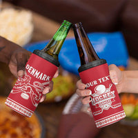 Custom Denmark Hockey 4 in 1 Can Cooler Tumbler Come On Danish Lions