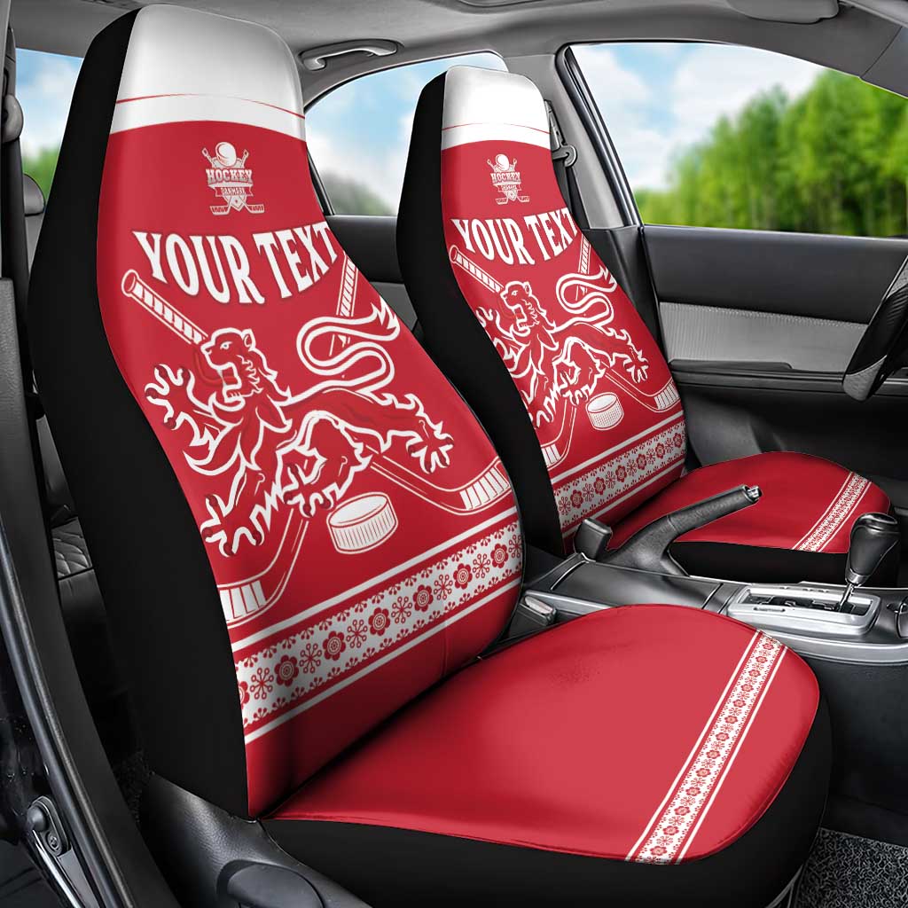 Custom Denmark Hockey Car Seat Cover Come On Danish Lions