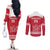 Custom Denmark Hockey Couples Matching Off The Shoulder Long Sleeve Dress and Long Sleeve Button Shirt Come On Danish Lions